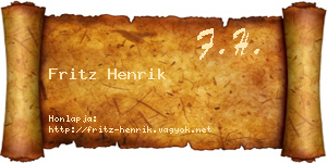 Fritz Henrik névjegykártya