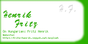 henrik fritz business card